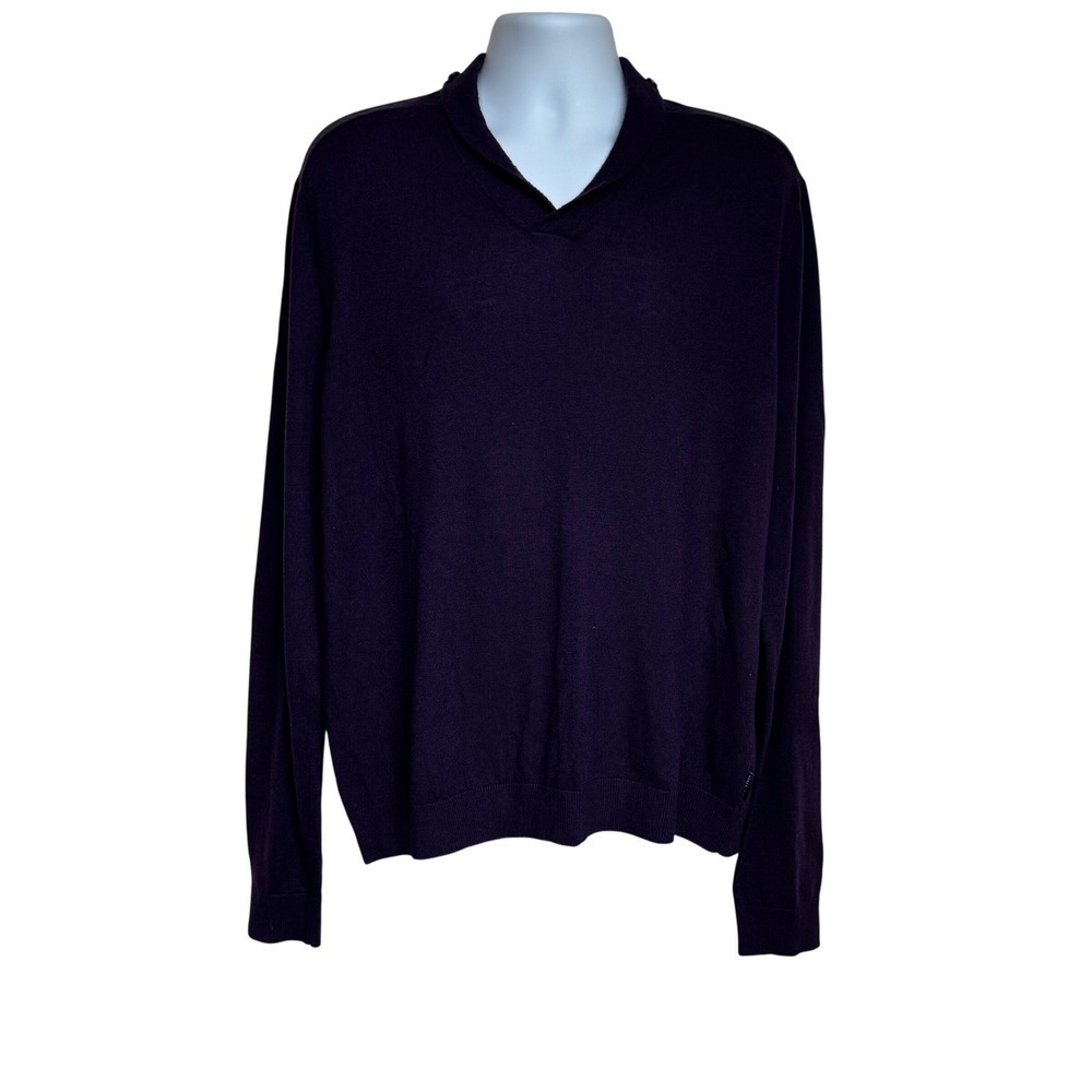 Ted Baker London Men's Purple Shawl Collar Wool‎ Blend Sweater Size 7 3xl